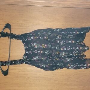 Floral Black Sleeveless Top